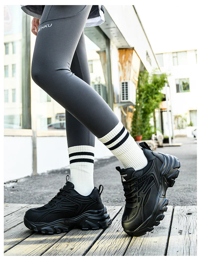 Indestructible Safety Shoes Women Work Sneakers Lightweight Security Boots Anti-smash Puncture-Proof Work Boots Steel Toe Shoes