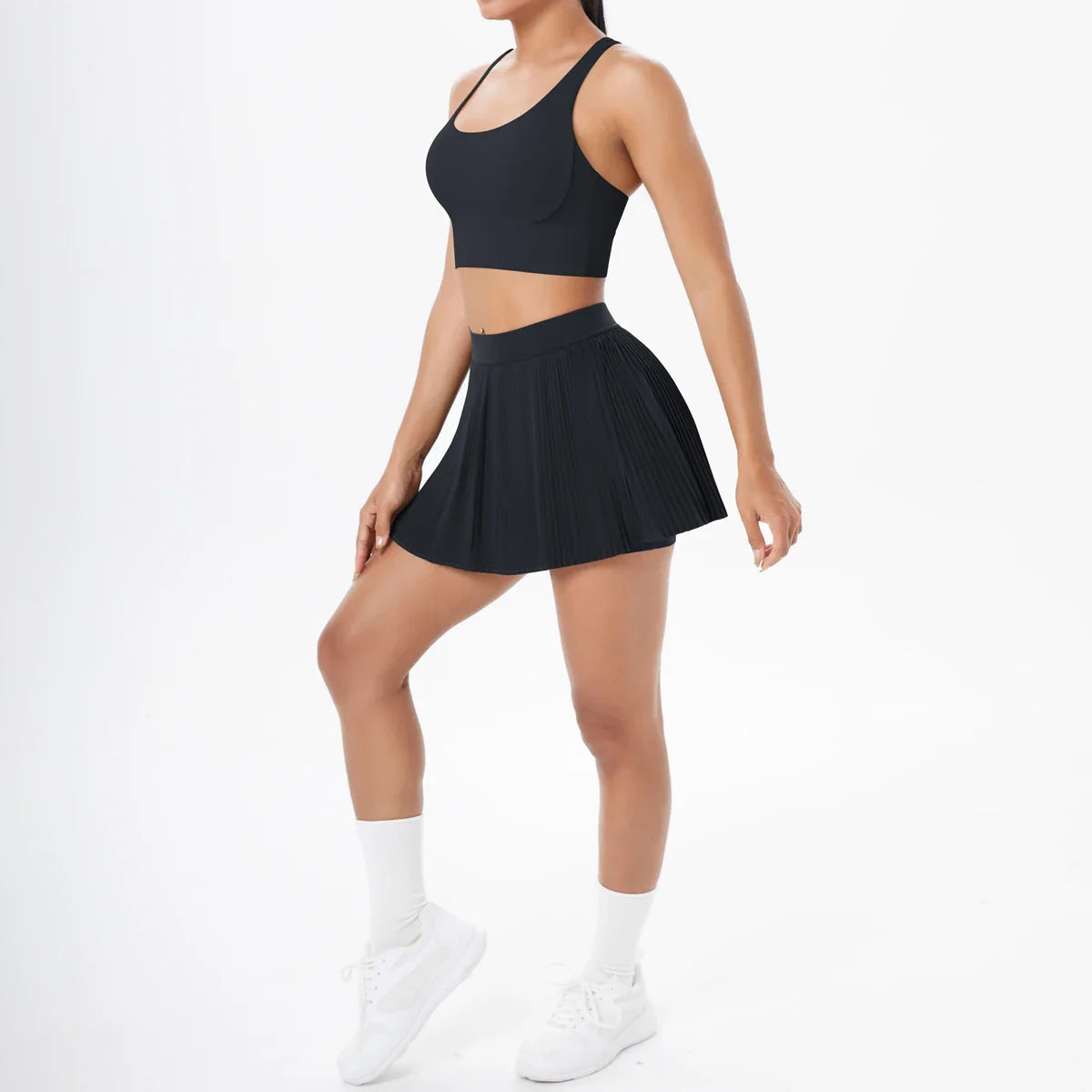 2pcs New Sexy Yoga Set Backless Cross Straps Sports Bra Fashion Breathable Culotte Yoga Shorts With Pocket Gym Women Sports Set