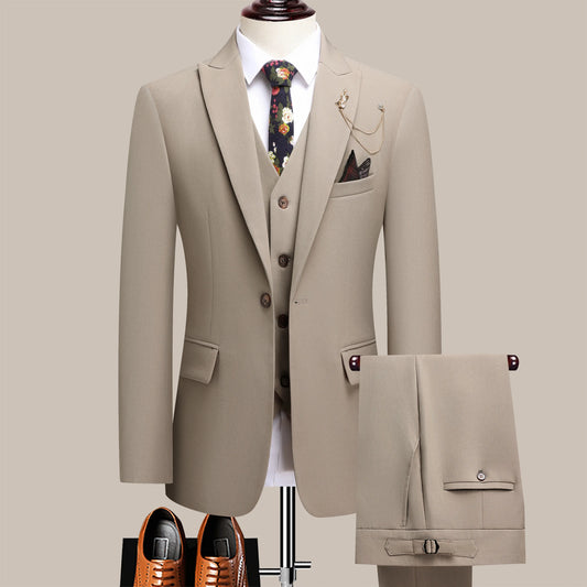 The Latest Men's Three-Piece Suit with Notch Lapels and Adjustable Waistband, High-End Men's Suit for Weddings, Dinner Parties, Work, Business, and Casual Occasions, a Gift for Dad or Husband, Wedding Attire