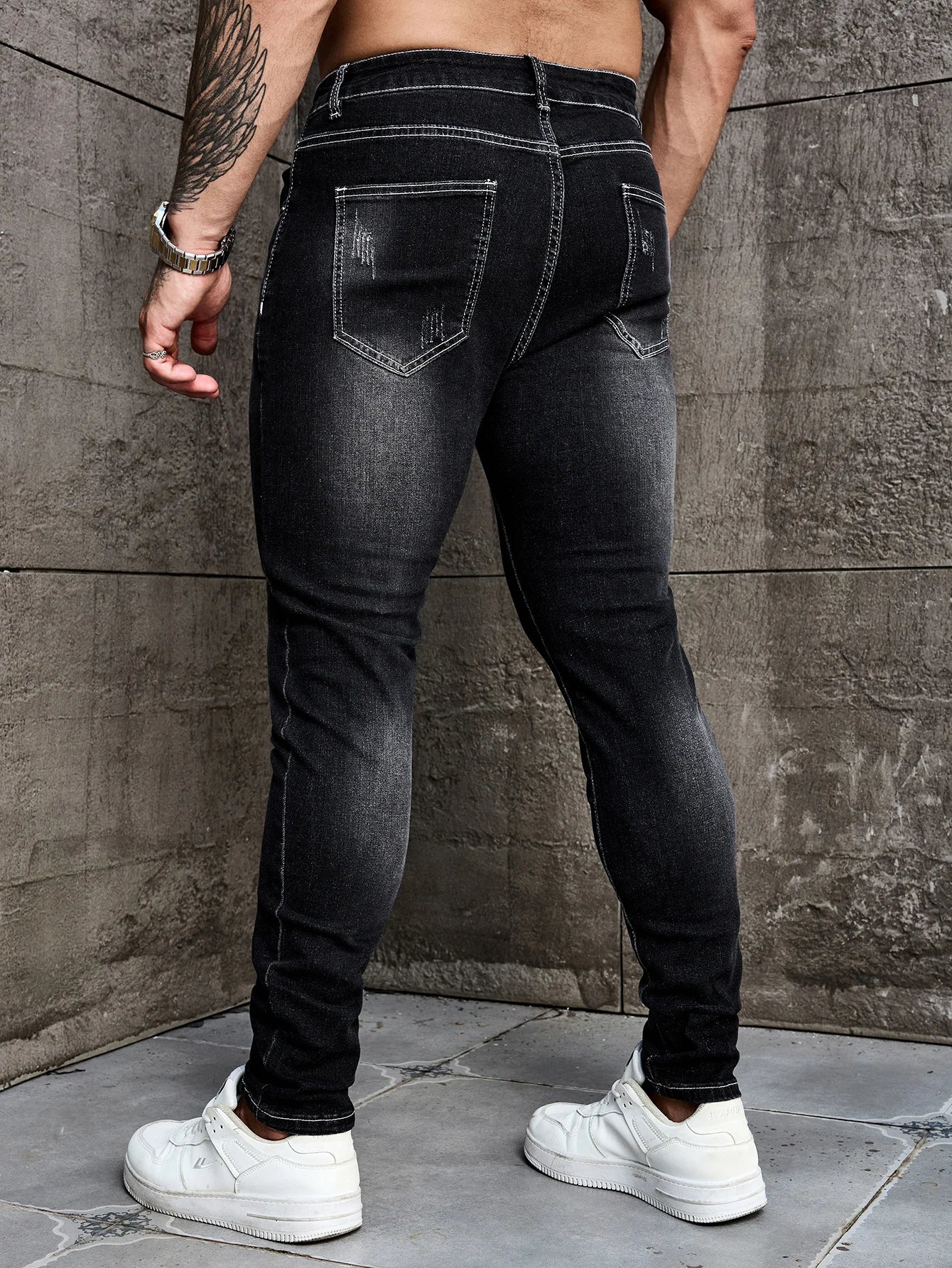 Men's Tight-Fitting Stretch Denim Pants