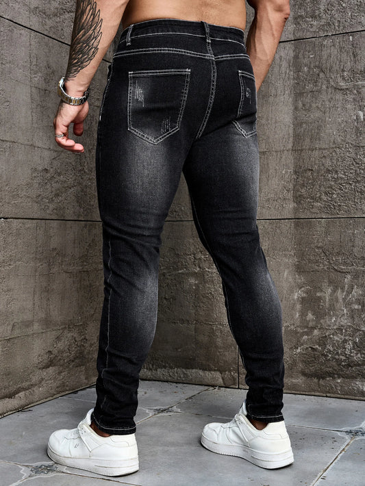 Men's Tight-Fitting Stretch Denim Pants