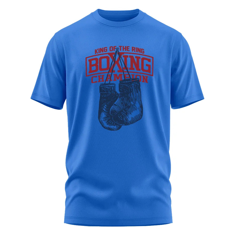 King of The Ring Boxing Champion Printed T Shirt for Men Women Vintage GYM Apparel Tops Tees
