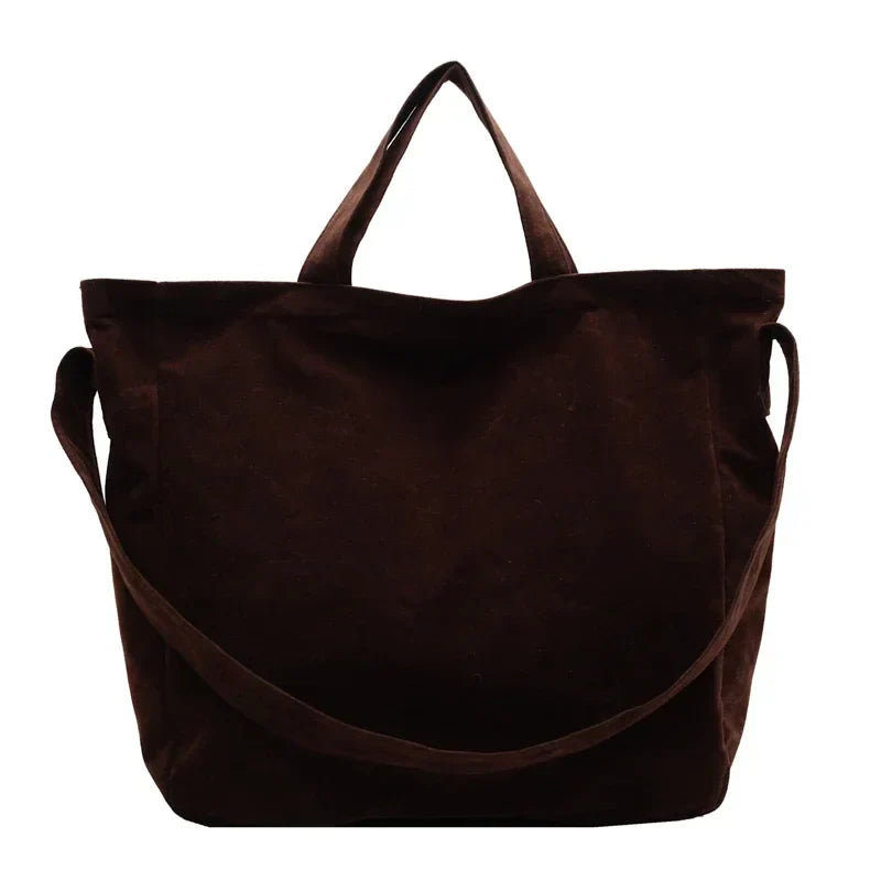 Large Capacity Velvet 2024 Hot Selling Tote Bag Zipper Solid Color Popular Fashion Handbag Soft Simple Commuting Shoulder Bag