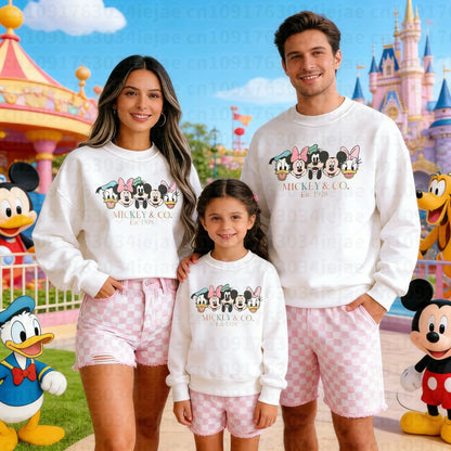2026 Autumn Mickey Friends Peripheral Printed Hoodies Latest Fashion Sports Girls Spring Loose Couple Round-neck Hoodie