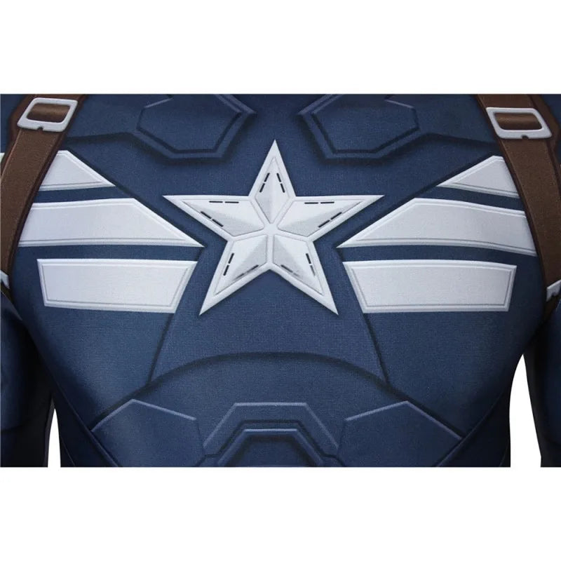 Captain America Cosplay Costume 3D Printed Spandex Zentai Suit for Men Superhero Halloween Party  Cosplay Outfit