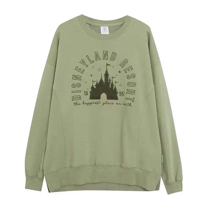 Embroidery Sweatshirt Women O Neck Pullover Tops Female Casual Loose Jumper Oversized Unisex Couple
