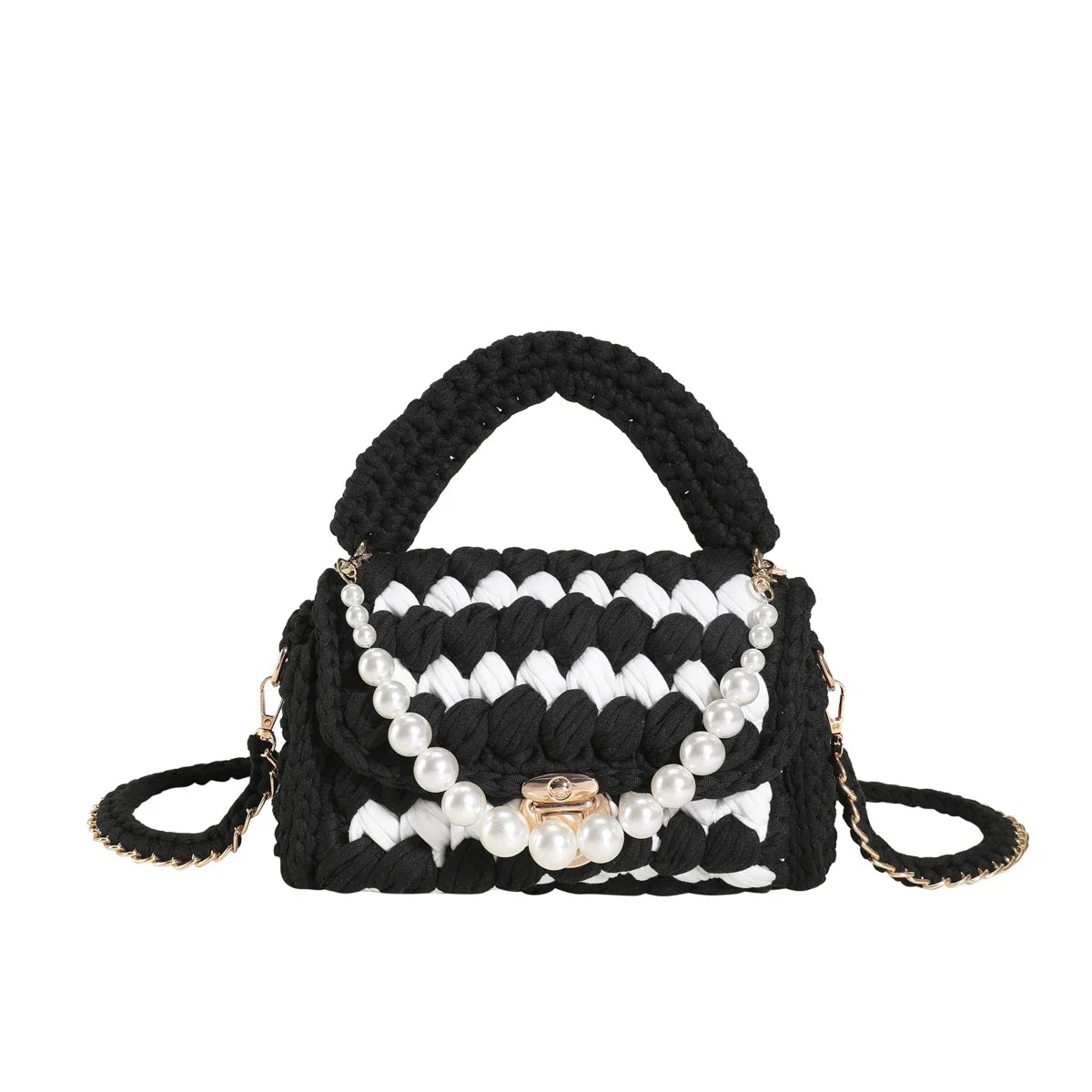 Women Handbag Woven Bag Knitted Shoulder Bag Chunky Knit Bag Crochet Top Handle Bag Lady Shopper Gifts