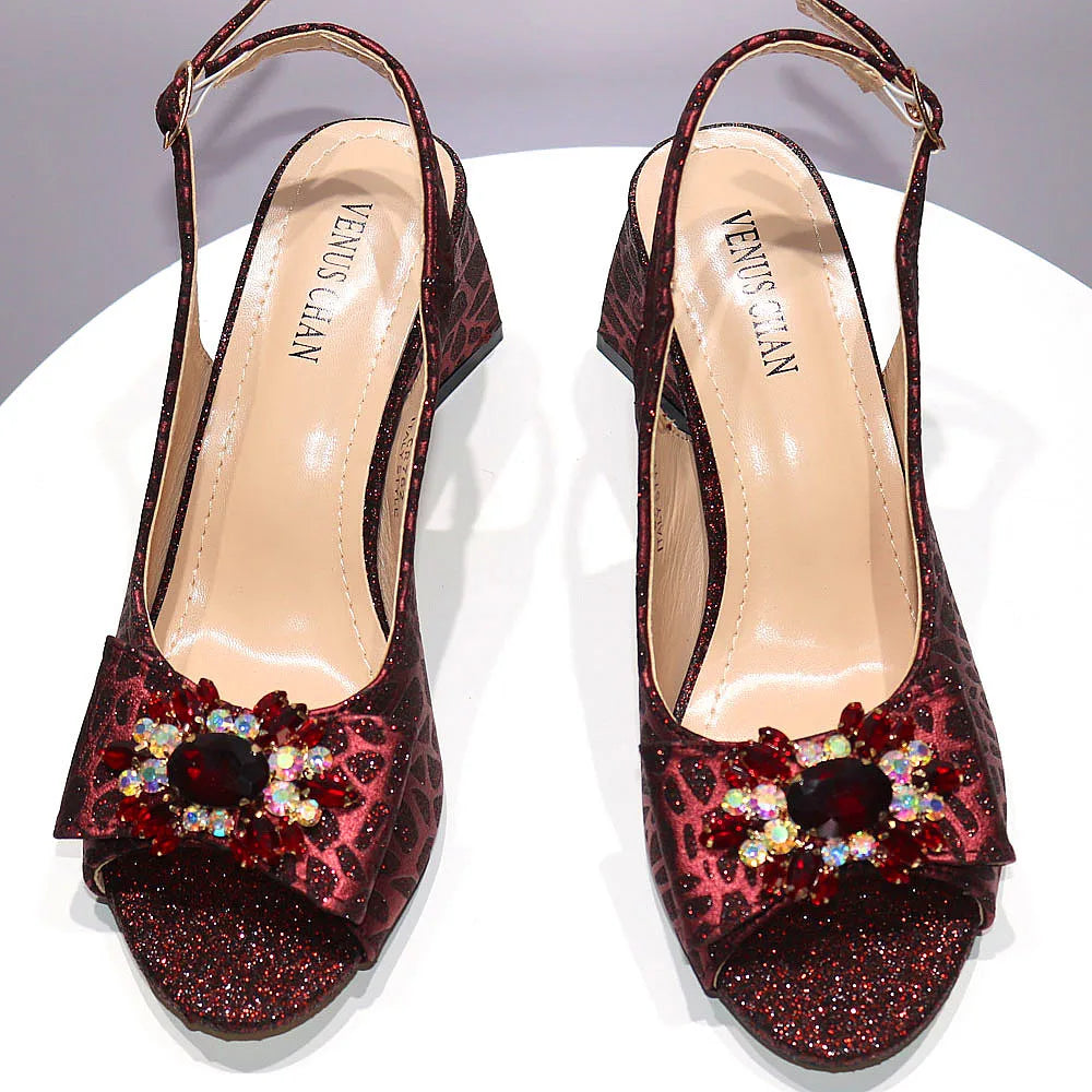 African Fashion Italian Shoes And Bag Sets For Evening Party With Stones Colorful Italian Handbags Match