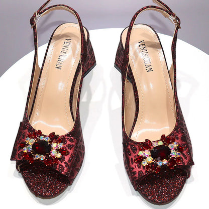 African Fashion Italian Shoes And Bag Sets For Evening Party With Stones Colorful Italian Handbags Match