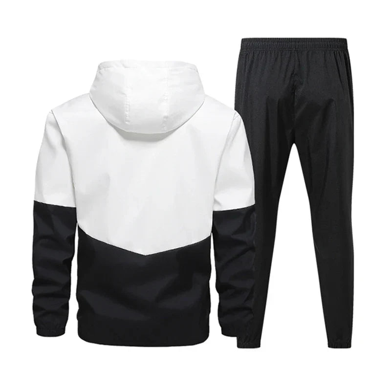 CHRLCK Men's Running Sportswear Suits Breathable Clothes Sports Joggers Training Gym Fitness Tracksuit Sets Men