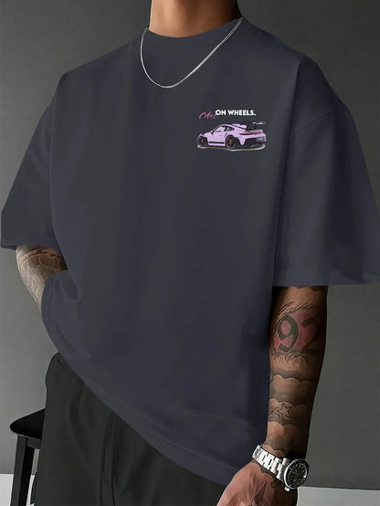 Men Summer Super Sports Car Theme T-Shirt Speed and Style Street Fashion Must Have Exquisite Illustration Design Summer Style