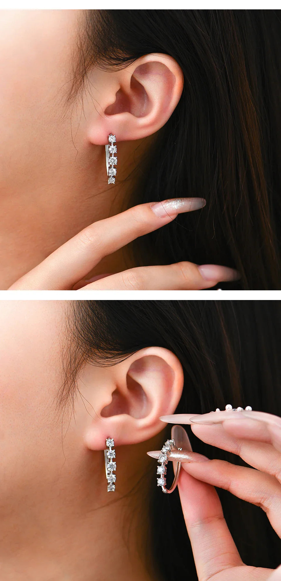 D VVS1 Moissanite Diamond Earrings S925 Sterling Silver 18K Gold Plated 4-Claws Eardrop For Women Wedding Party Jewelry