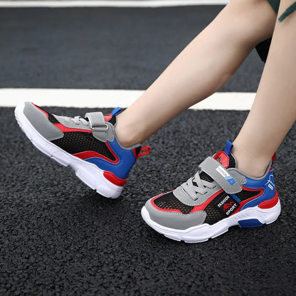 Kids Fashion Mesh Running Shoes Youngsters Teens Casual Walking Students Sneakers Breathable Soft Children Outdoor Sports Tennis