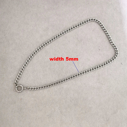Necklace Women Men Choker Stainless Steel Geometric Rolo Link Cuba Paperclip Chain