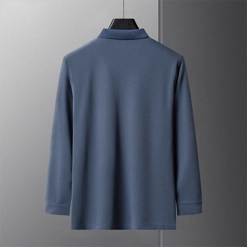 New Best-selling Spring and Autumn Men's Trendy Fashion Lapel Embroidered Long Sleeved Top Polo Shirt Sweatshirt T-shirt