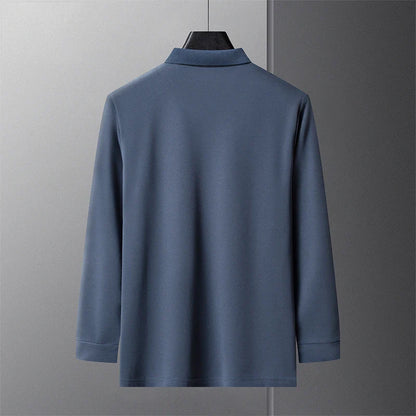 New Best-selling Spring and Autumn Men's Trendy Fashion Lapel Embroidered Long Sleeved Top Polo Shirt Sweatshirt T-shirt
