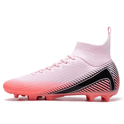 AG/FG Football Boots Unisex Kids Youth PU+Fabric Upper TPU Sole Anti-Slip Durable Outdoor Sports Pitch Training Shoes