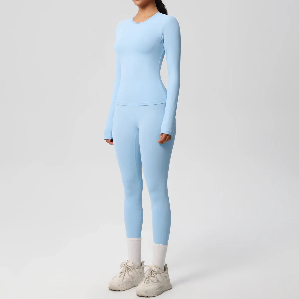 2 PCS Sportswear Yoga Set Gym Clothes Yoga Suits For Women Fitness Set Tracksuits Sports Long Sleeve Crop Top Gym Leggings