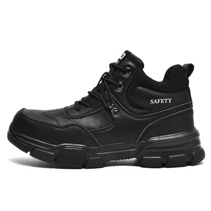 Man Safety Shoes Puncture-Proof Work Sneaker Waterproof Work Shoes Steel Toe Shoes Safety Boots Indestructible Shoes Lightweight