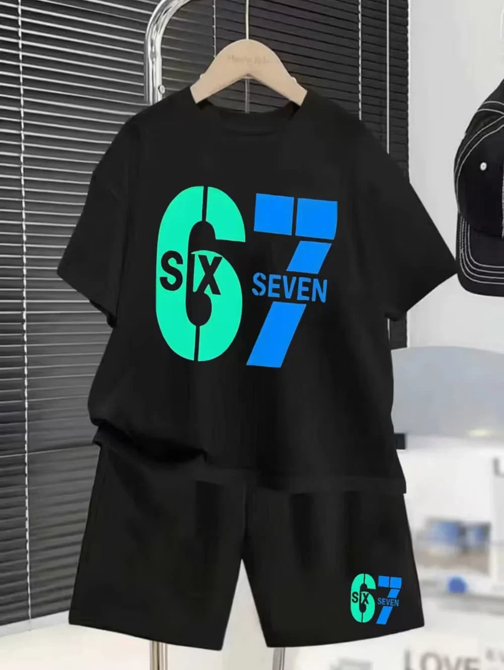 New Cool 67 Funny 3D Print Kids T-Shirt Shorts Set Fashion Children's Clothes Casual Boy Girl Short Sleeve Shorts Football Sets