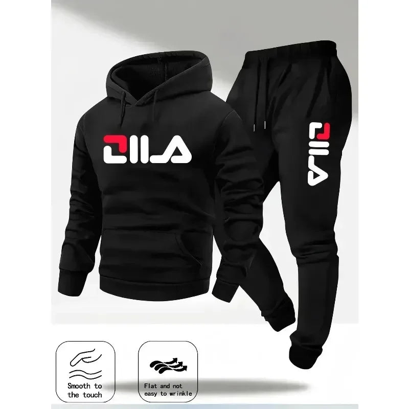 2025Spring and Autumn men's casual suit hooded sweatshirt and sweatpants 2-in-1 comfortable suit suitable for both men and women
