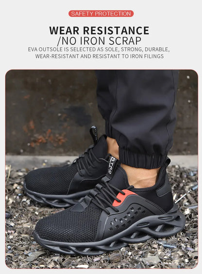 Comfortable Indestructible Safety Shoes Men Work Sneakers Light Security Boots Men Puncture-Proof Work Boots Steel Toe Shoes