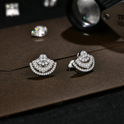Luxury D VVS1 Color Moissanite Sector Earrings For Women Top Quality 100% 925 Sterling Silver Engagement Wedding Gift