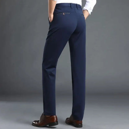 Men's Stretch Dress Pants Wrinkle Free, Slim Fit Business Trousers for Office, Spring Summer Lightweight Chino Slacks Black Blue