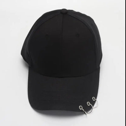 Hip Hop Women's Baseball Cap With Ring Circle Snapback Hats For Men Women Unisex Dad Hat Adjustable Kpop Korean Style Gorra