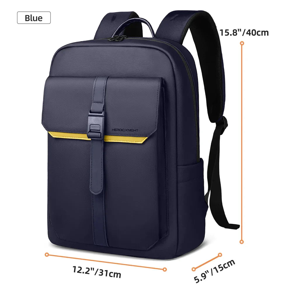 Stylish Business Backpack for Men Waterproof 15.6 inch Flap Laptop Backpack Multiple Pockets Casual Daypack for Work School