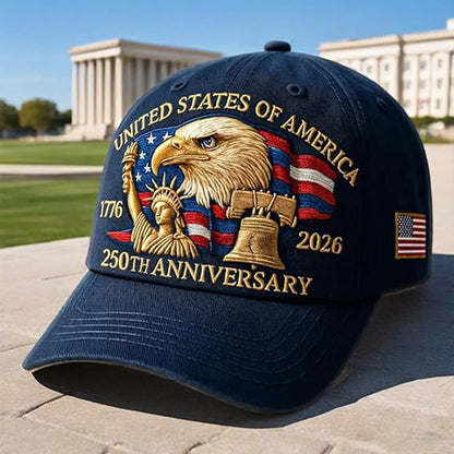 US 250th Anniversary Cap Retro Washed Patriotic Cap Trucker Hat Outdoor Sunhats Sports Hat reathable Baseball Caps for Men Women