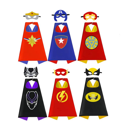 6 sets Superhero Capes for  Cool Halloween Costume Cosplay Festival Party Supplies Favors Dress Up for 3-12 Year Old boys