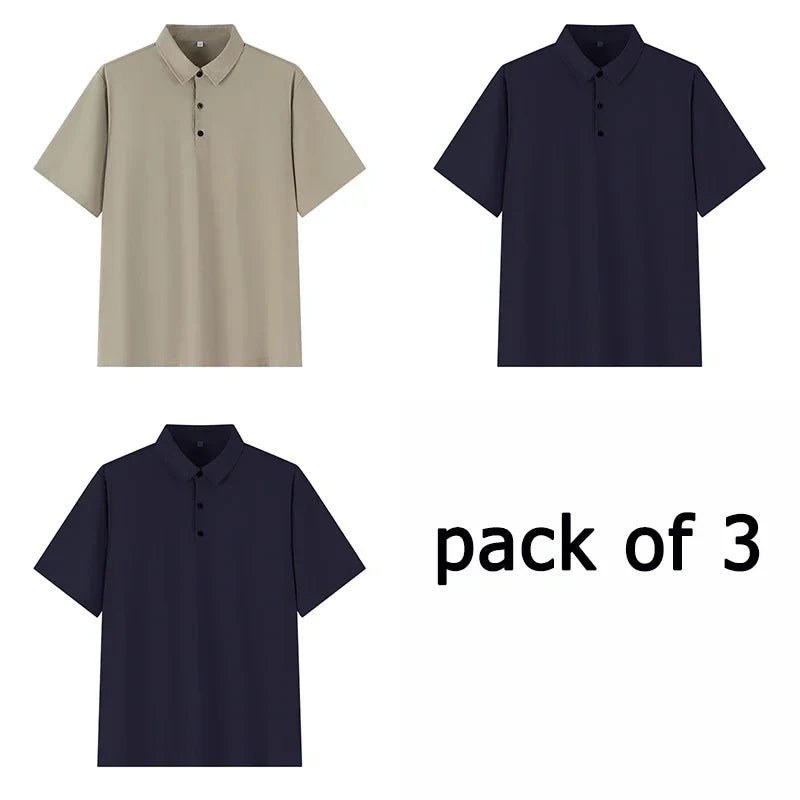 Polo Shirt Men Plus Size 4XL 5XL 6XL 7XL Short Sleeve Knitted Polo Shirts Loose Polos Oversized Tops Big Size Men Clothing T シャツ