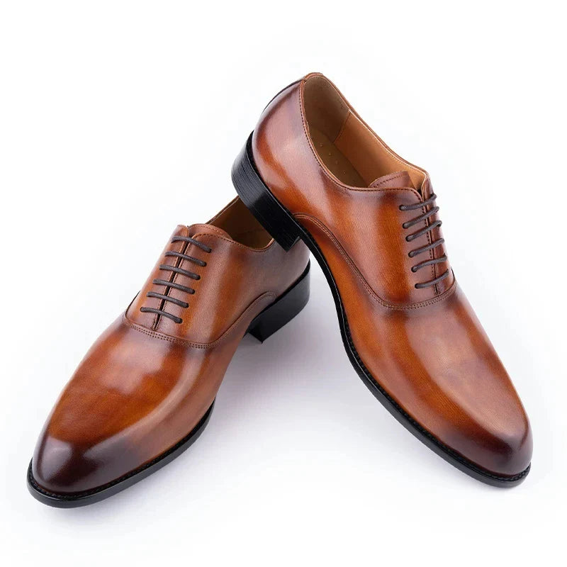 Men's Dress Shoes Handamde Leather Oxfords Shoe For Wedding Party Business Office Genuine Leather Formal Office Shoe