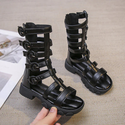 Girls' Shoes Princess Shoes 2026 Summer New Roman Shoes Children's Soft soled Student Performance Single Shoes Versatile Sandals