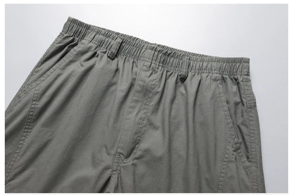 Big Size Men's Cargo Pants Casual Loose Straight Pants Cotton Long Trousers Zipper Pockets Mens Jogger Pants 5XL 6XL