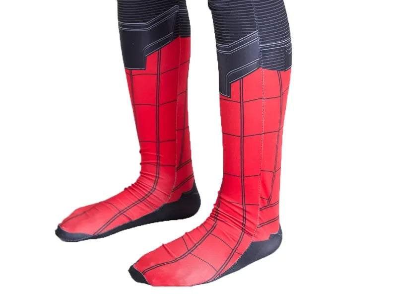 Kids Superhero Onesie Movie Character Role Play Mask Costume Halloween Spider Pattern Costume Kids Holiday Gift