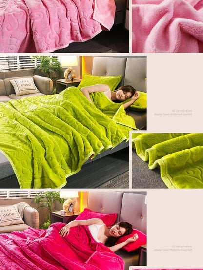 Soft Warm Solid Velvet Blanket Autumn Winter Warm Couch Bed Throw Blankets Home Decor Sofa Cover Bedding Bedspread Blanket