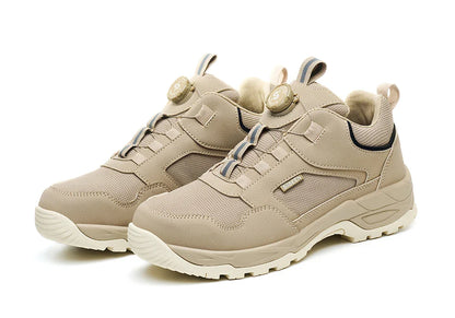 Men's Safety Shoes Steel Toe Anti- Crush Kevlar Rubber Non- Slip Bottom Fashion Button Style Work Shoes