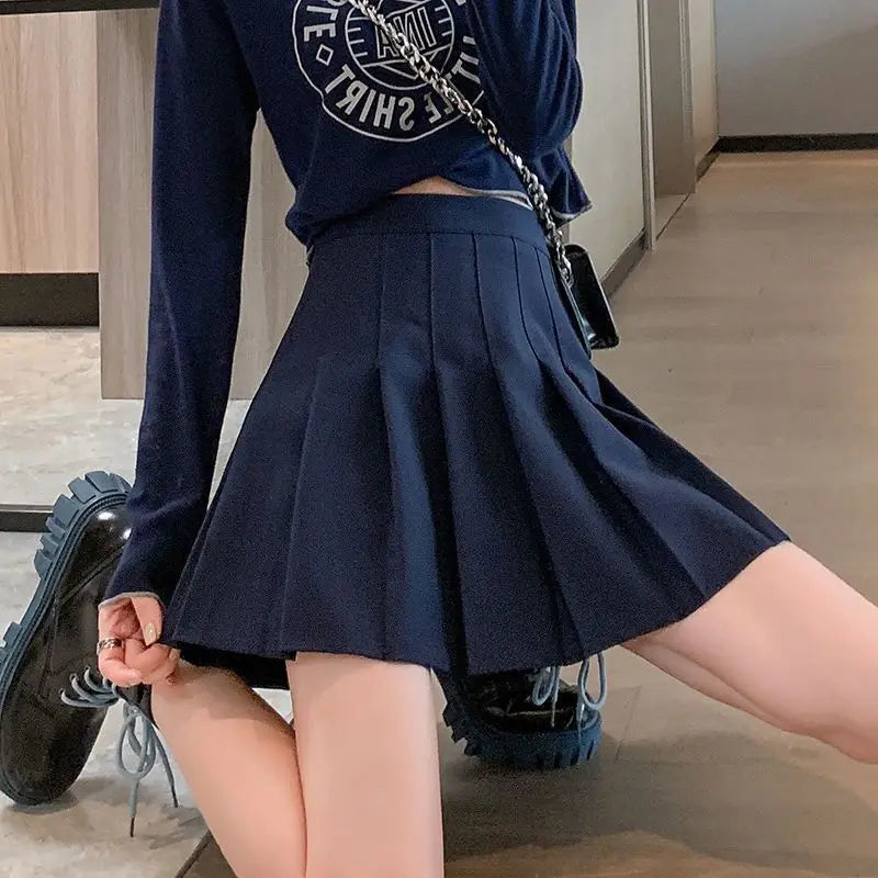 Mini Skirts Womens 2025 Summer Japanese School Pleated Skirts High Waist Kawaii Cute Pink Plaid Skirt Uniform Harajuku Jupe