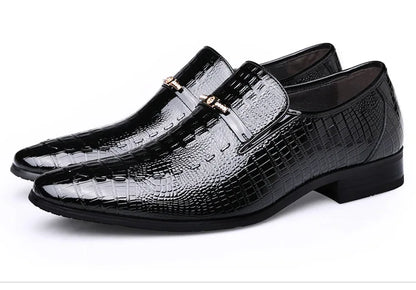 Classic Dress Shoes for Men Leather Shoes PU Crocodile Business Casual Formal Sneakers Plus Size Office Wedding Party Oxfords