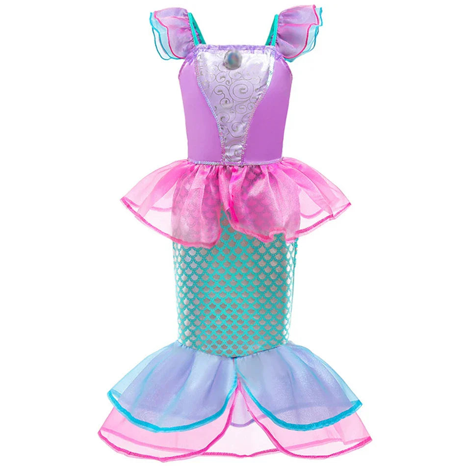 Vestido de Criança Branca de Neve Cinderela Aurora Anna Elsa Fantasia Menina Cosplay Vestido Infantil Encanto Mirabel Pequena Sereia Roupas de Halloween