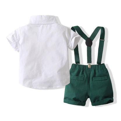Kids Boys Formal Birthday Outfit Suit Toddler Gentleman Wedding White Shirt 1-7 Years Baby Pants Boys Ceremony Outfits