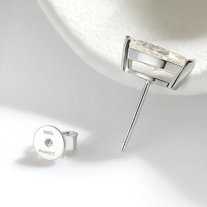 18K Plated 0.3-3CT Certified Moissanite Stud Earrings for Women Marquise Cut Lab Diamond 925 Sterling Silver Jewelry