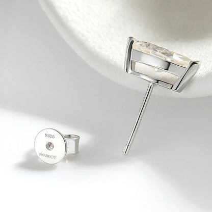 18K Plated 0.3-3CT Certified Moissanite Stud Earrings for Women Marquise Cut Lab Diamond 925 Sterling Silver Jewelry