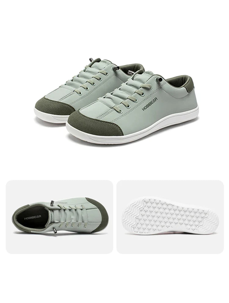 Barefoot Shoes Unisex Wide Toe Artificial Leather Sneakers Zero Drop Slip On Outdoor Lightweight Comfortable Shoes