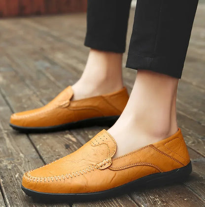Genuine Leather Men Casual Shoes Luxury Brand Formal Men Loafers Moccasins Italian Breathable Slip on Male Boat Shoes Size 37-47
