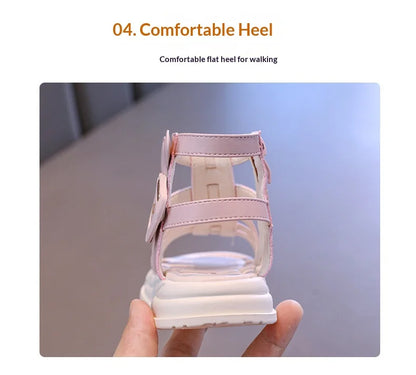 2026 Fashion Kids Sandals Children's Design Hollow-out Multicolor Sport Sandals Soft Flat Strappy Sandals Girls Cute Beach Shoes