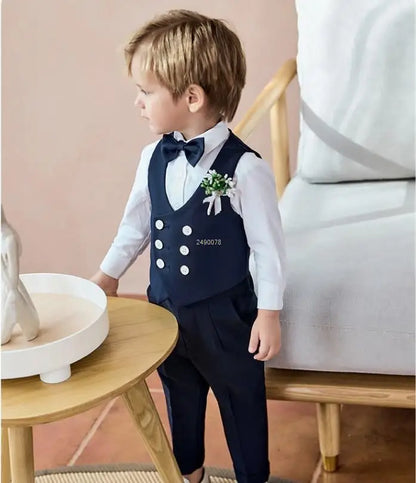 Baby Kids Photography Suit Newborn 1 Year Birthday Ceremony Costume Children'S Day Performance Suit Boys Formal Wedding Dress