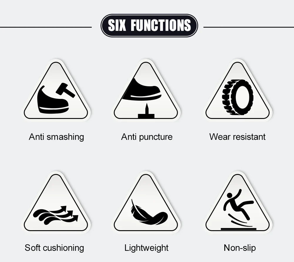 Steel Toe Safety Shoes for Men - Puncture Proof, Slip Resistant & Durable Work Boots for Construction, Outdoor Industrial Use